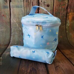 New! Blue Insulated Lunch Tote and Accessory Case Set